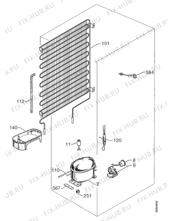 Взрыв-схема холодильника Electrolux ER8135I - Схема узла Cooling system 017